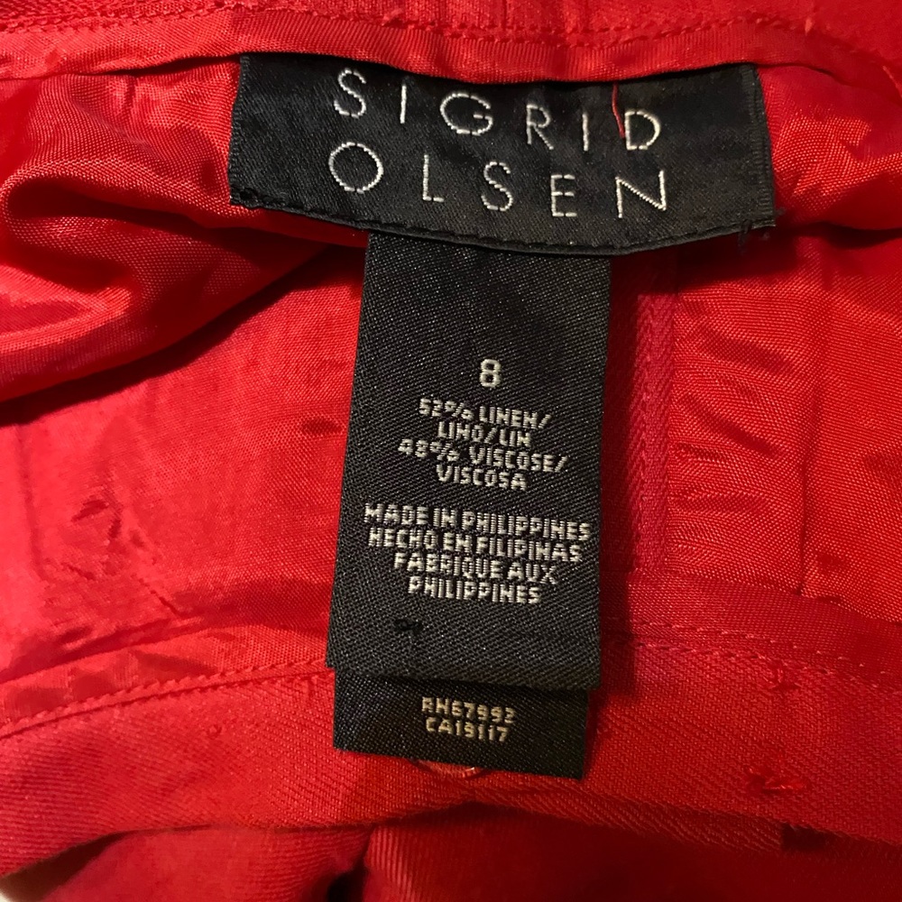 Euc Sigrid Olsen Linen Sequin Cuffed Pants - image 8